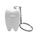 Brelok w kształcie ząbka z nicią dentystyczną, biały