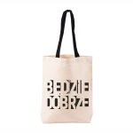 Torba bawełniana z logo firmy, czarne uchwyty