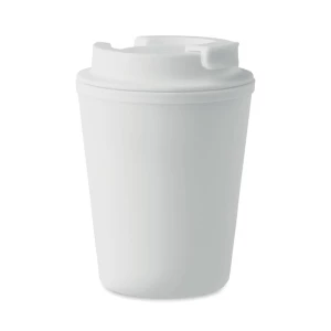 Kubek wielorazowy z recyklingu z PP 300 ml Tridus, biały