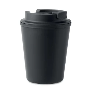 Kubek wielorazowy z recyklingu z PP 300 ml Tridus, czarny