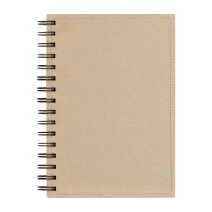 Spiralowany Notes z logo firmy w linie Natal, beżowy