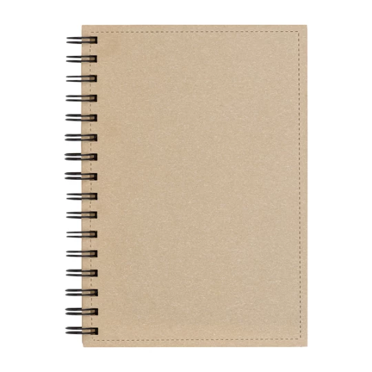 Spiralowany Notes z logo firmy w linie Natal, beżowy