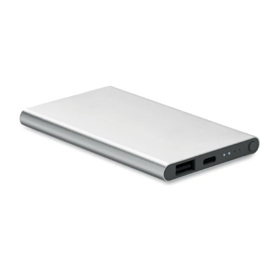 Reklamowy Power Bank 4000 mAh type-C, srebrny
