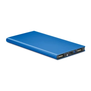 Powerbank z logo firmy, 8000mAh Powerflat, niebieski