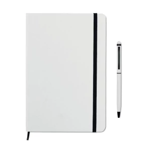 Reklamowy zestaw notes z długopisem touch Neilo set, biały