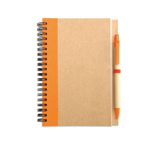 Pomarańczowy reklamowy Notes z długopisem Sonora plus