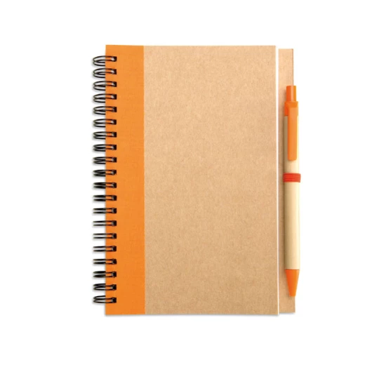 Pomarańczowy reklamowy Notes z długopisem Sonora plus