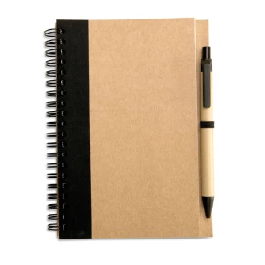 Czarny reklamowy Notes z długopisem Sonora plus