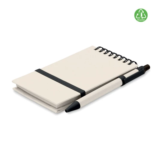 Notesy A6 z kartonu po mleku Mito set, czarny