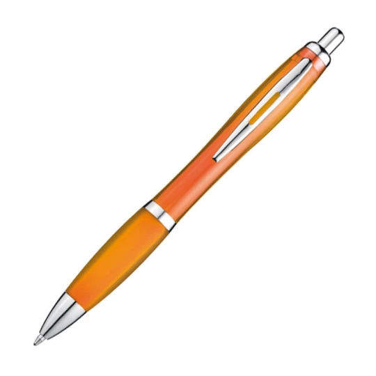 Długopis z nadrukiem logo, plastikowy, pomarańczowy