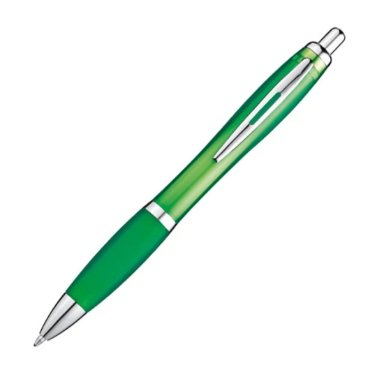 Długopis z nadrukiem logo, plastikowy, zielony