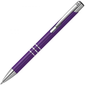 Długopis metalowy z grawerem, fioletowy