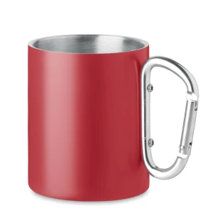 Metalowy dwuścienny kubek300ml Trumba, czerwony