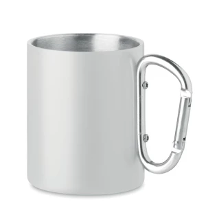 Metalowy dwuścienny kubek300ml Trumba, biały