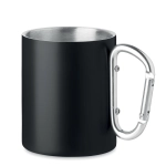 Metalowy dwuścienny kubek300ml Trumba, czarny