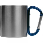Metalowy kubek z karabińczykiem 180 ml - niebieski