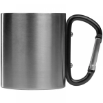 Metalowy kubek z karabińczykiem 180 ml - czarny