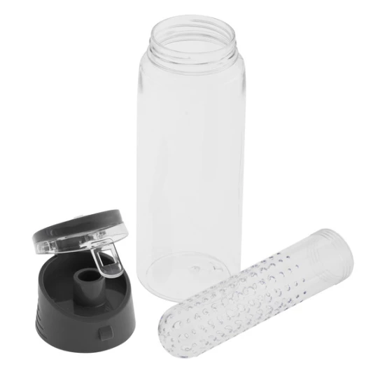 Bidon z Pojemnikiem na Owoce Mint 700 ml, szary/transparentny