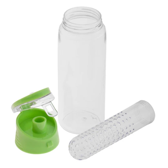Bidon z Pojemnikiem na Owoce Mint 700 ml, jasnozielony/transparentny