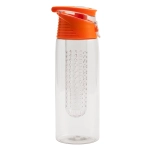 Bidon z logo Frutello 700 ml, pomarańczowy/transparentny