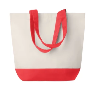 Torba plażowa Kleuren bag, z czerwonymi uchwytami