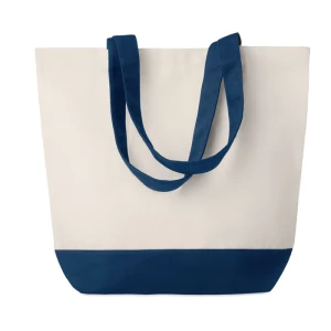 Torba plażowa Kleuren bag, z granatowymi uchwytami