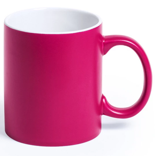 Kolorowy kubek ceramiczny z białym wnętrzem 330 ml