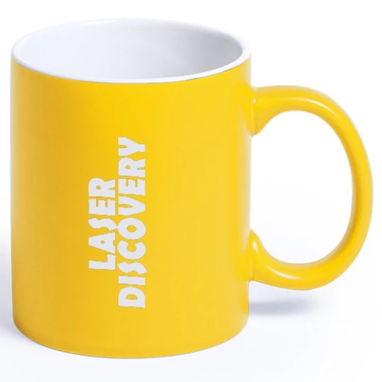 Kolorowy kubek ceramiczny z białym wnętrzem 330 ml