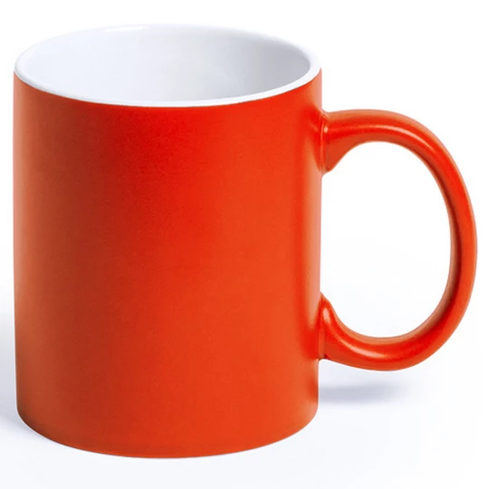 Kolorowy kubek ceramiczny z białym wnętrzem 330 ml