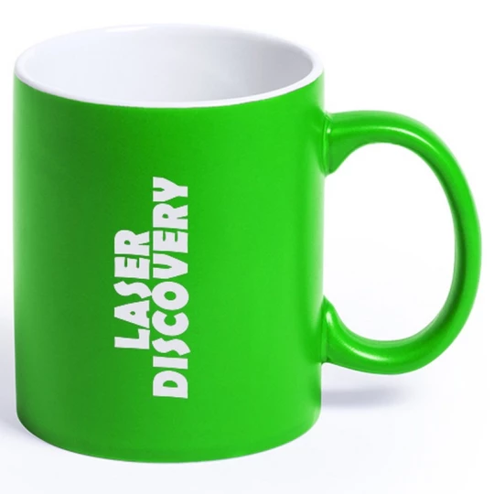 Kolorowy kubek ceramiczny z białym wnętrzem 330 ml