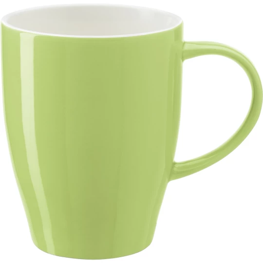 Reklamowy jasnozielony kubek ceramiczny 350 ml